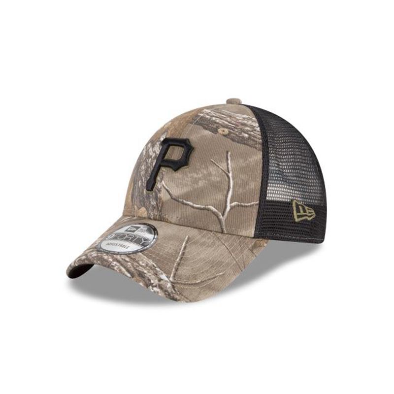 MLB Pittsburgh Pirates Realtree Trucker 9Forty Adjustable (SGU7011) - Brown New Era Caps